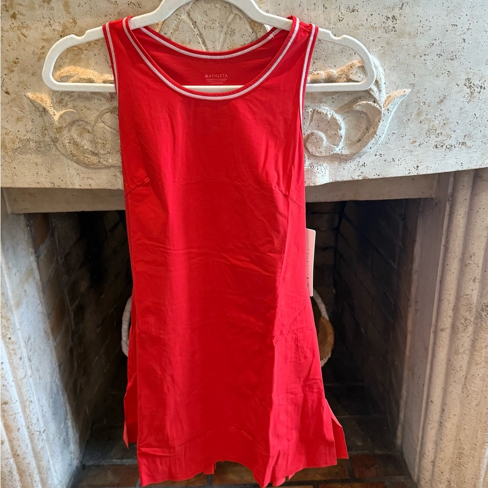 Athleta Red Pleated Dress